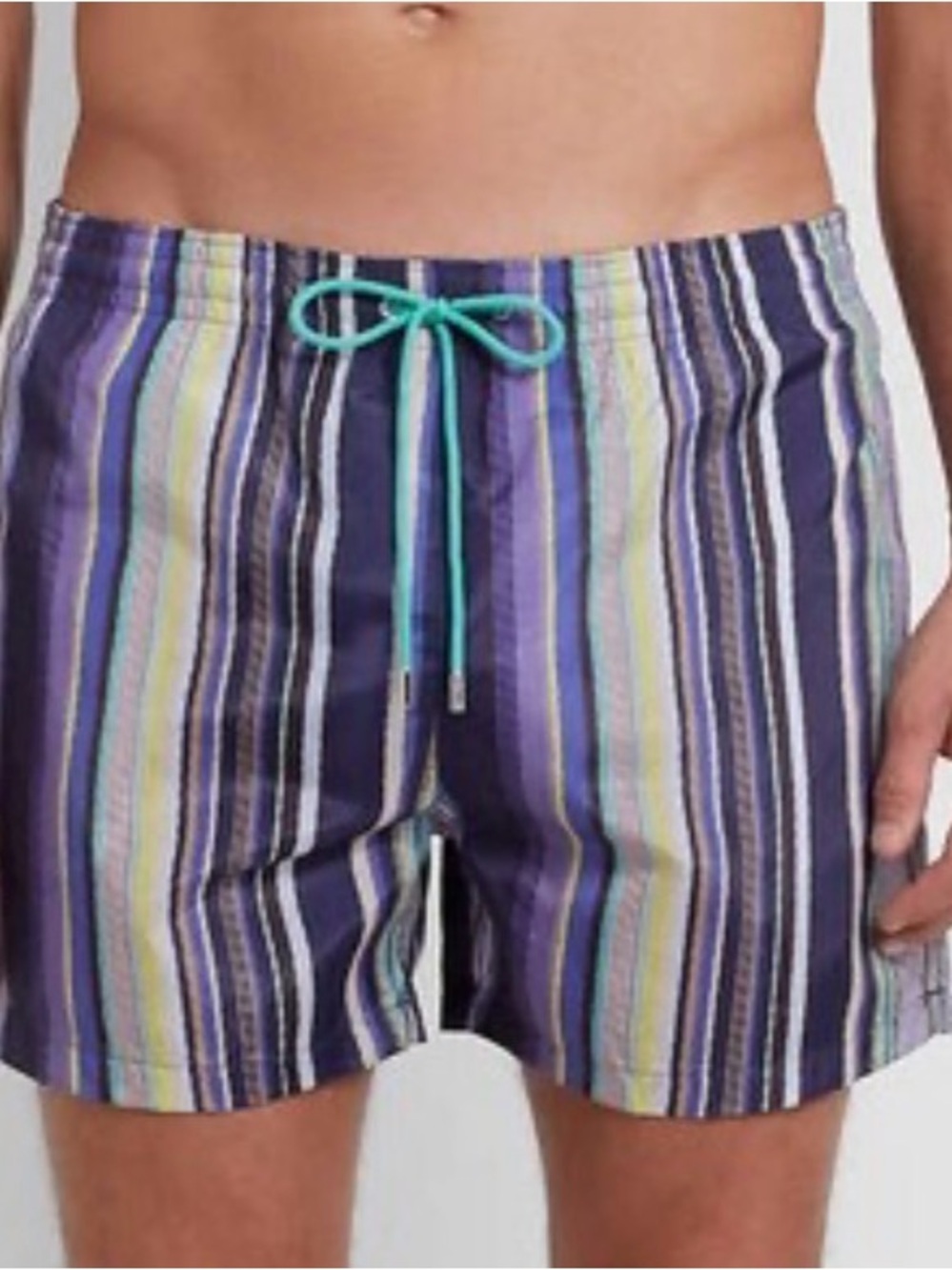Paul Smith Striped Purple and Teal Swim Trunks